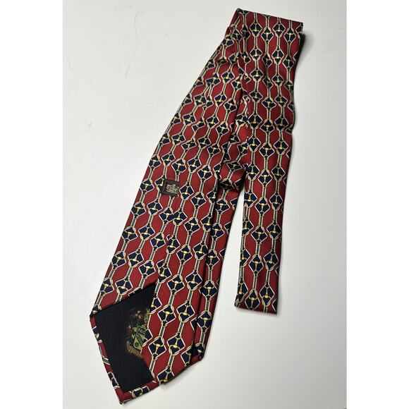 GUCCI Men's Red/Multicolor Lock Print 100% Silk Designer Neck Tie - Picture 4 of 7